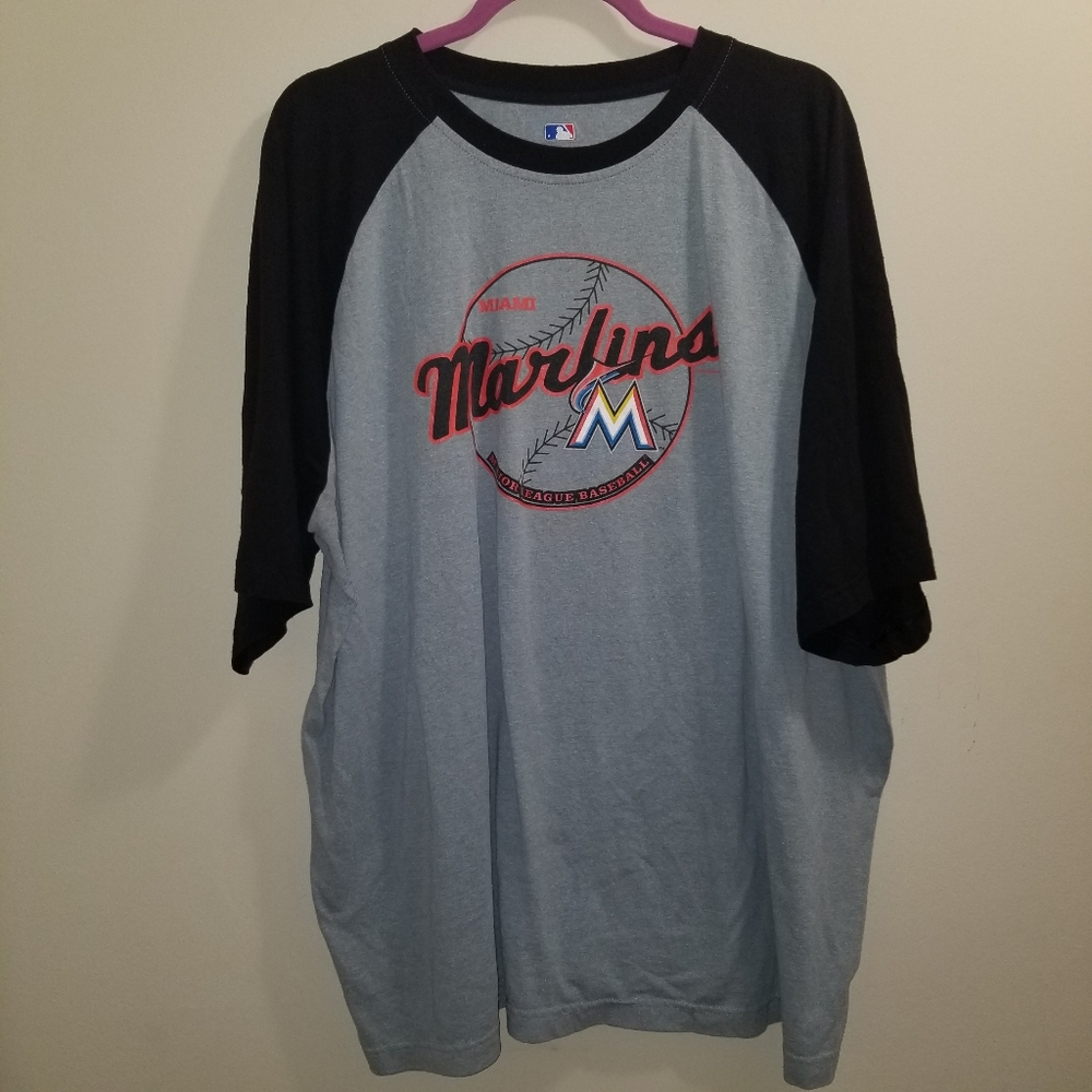 miami marlins shirt Short Sleeves Gray Black